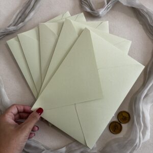 Envelope para Convite de Casamento Verde Pistache