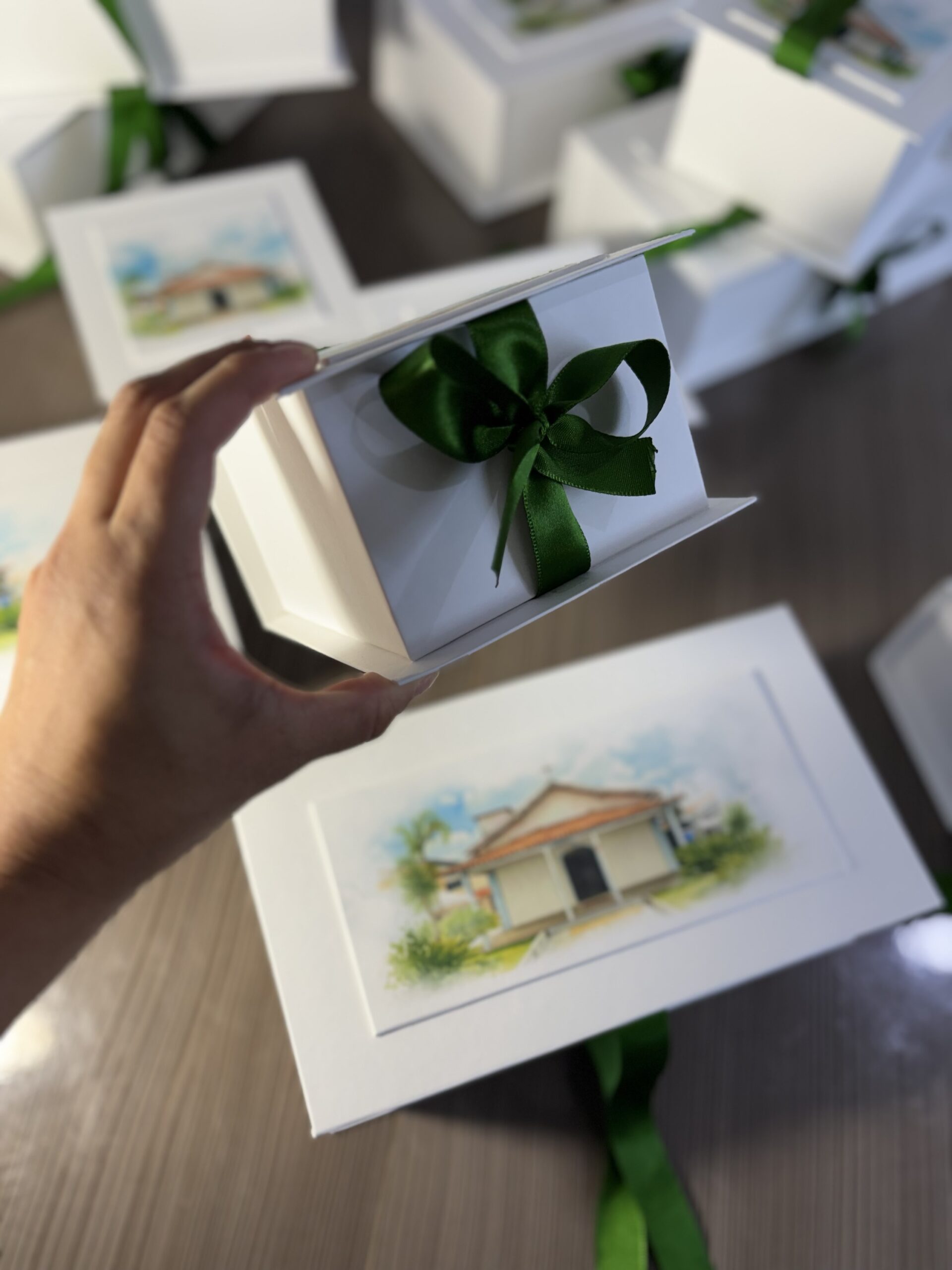 Caixa Cartonada Personalizada P com aquarela - Imagem 3