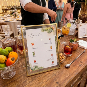 Menu open Bar Drinks Aquarelados