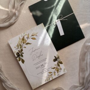 Convite de casamento Luva P - Verde