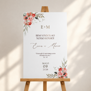 Placa de Boas Vindas Casamento